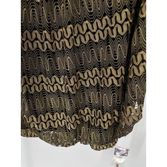 NWT Rebecca Malone Lace Overlay Metallic Gold Flowy Size Xl - Picture 3 of 14